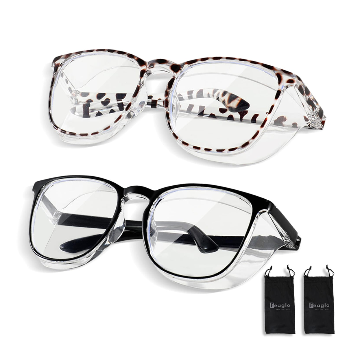 Feaglo safety glasses goggles black pair front view