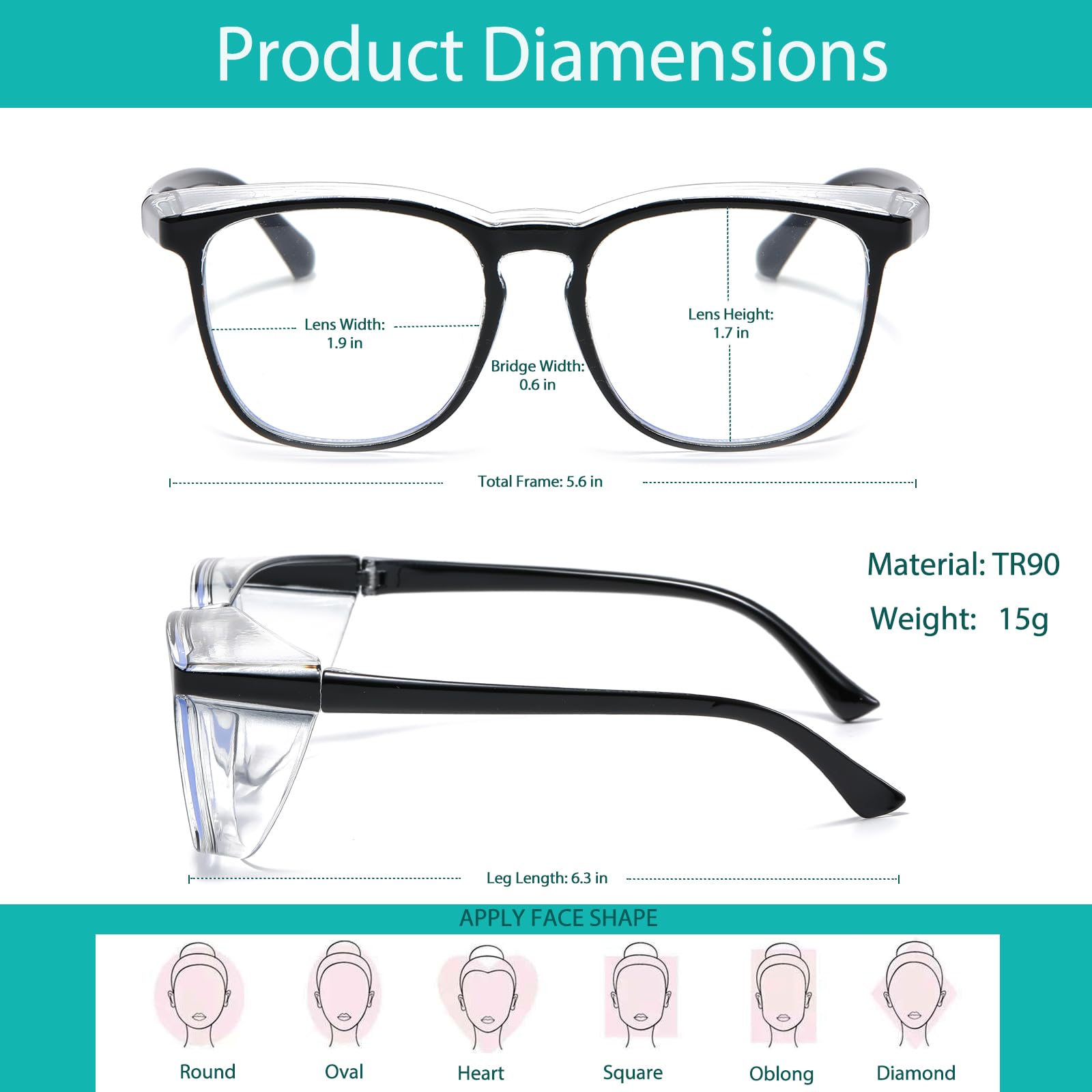 Lightweight polycarbonate frame for comfort and durability feaglo goggles