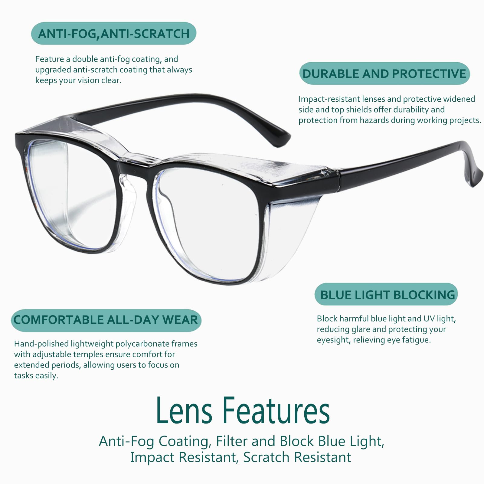 Feaglo safety glasses goggles leopard color side view