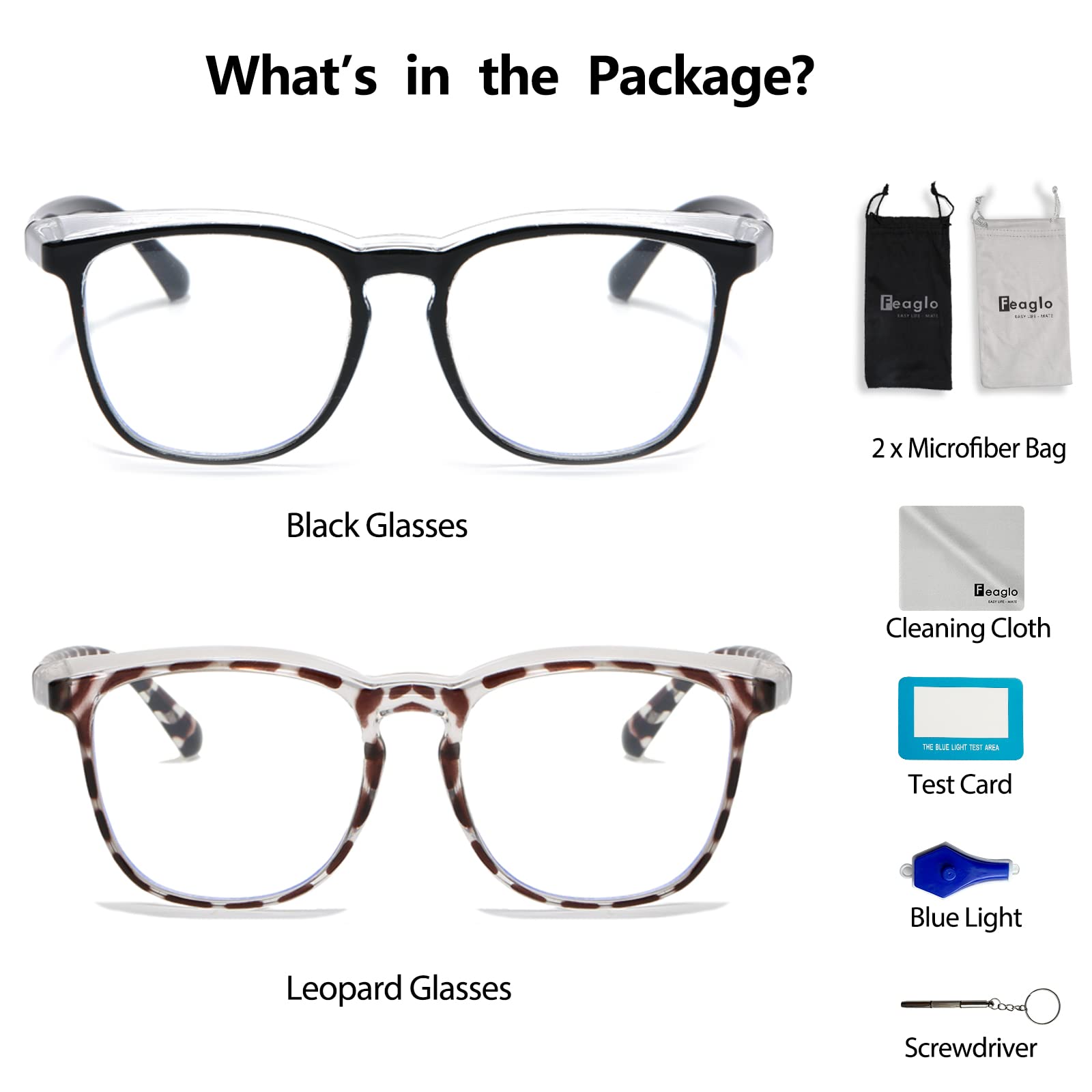 Feaglo safety glasses goggles pack 2 with clear lenses and colors