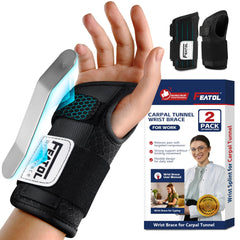 FEATOL carpal tunnel wrist brace brand image 6-5 inch 2-pack