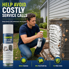 no rinse foam coil cleaner applied to evaporator coil