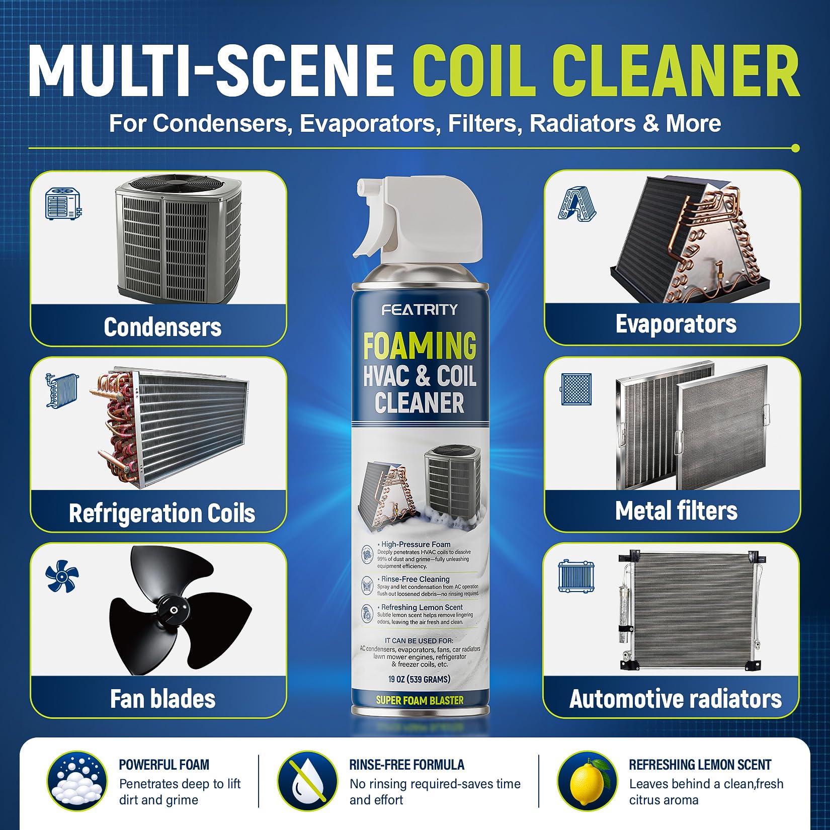 central air system coil cleaning with featrity spray