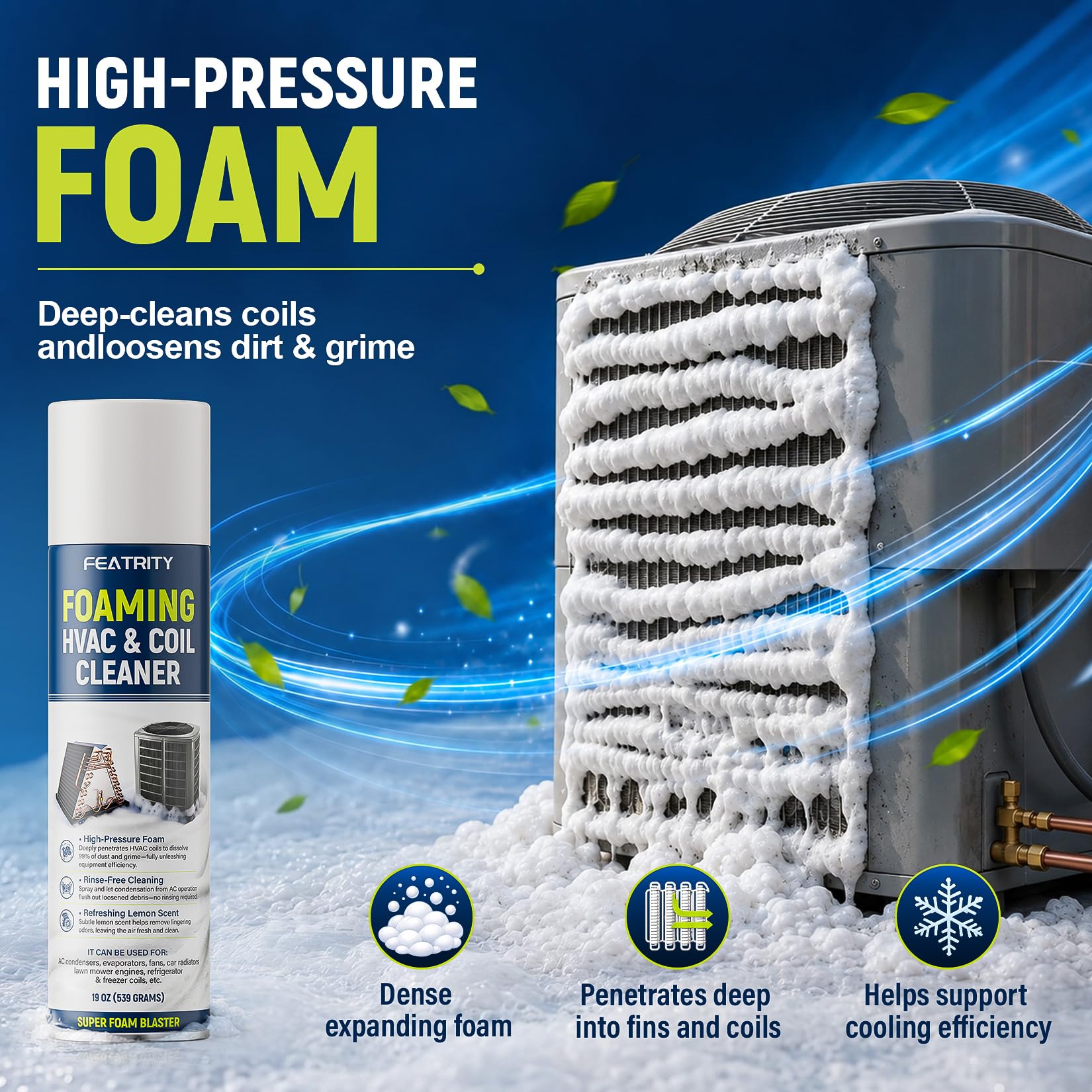 AC coil cleaner spray for condenser and evaporator