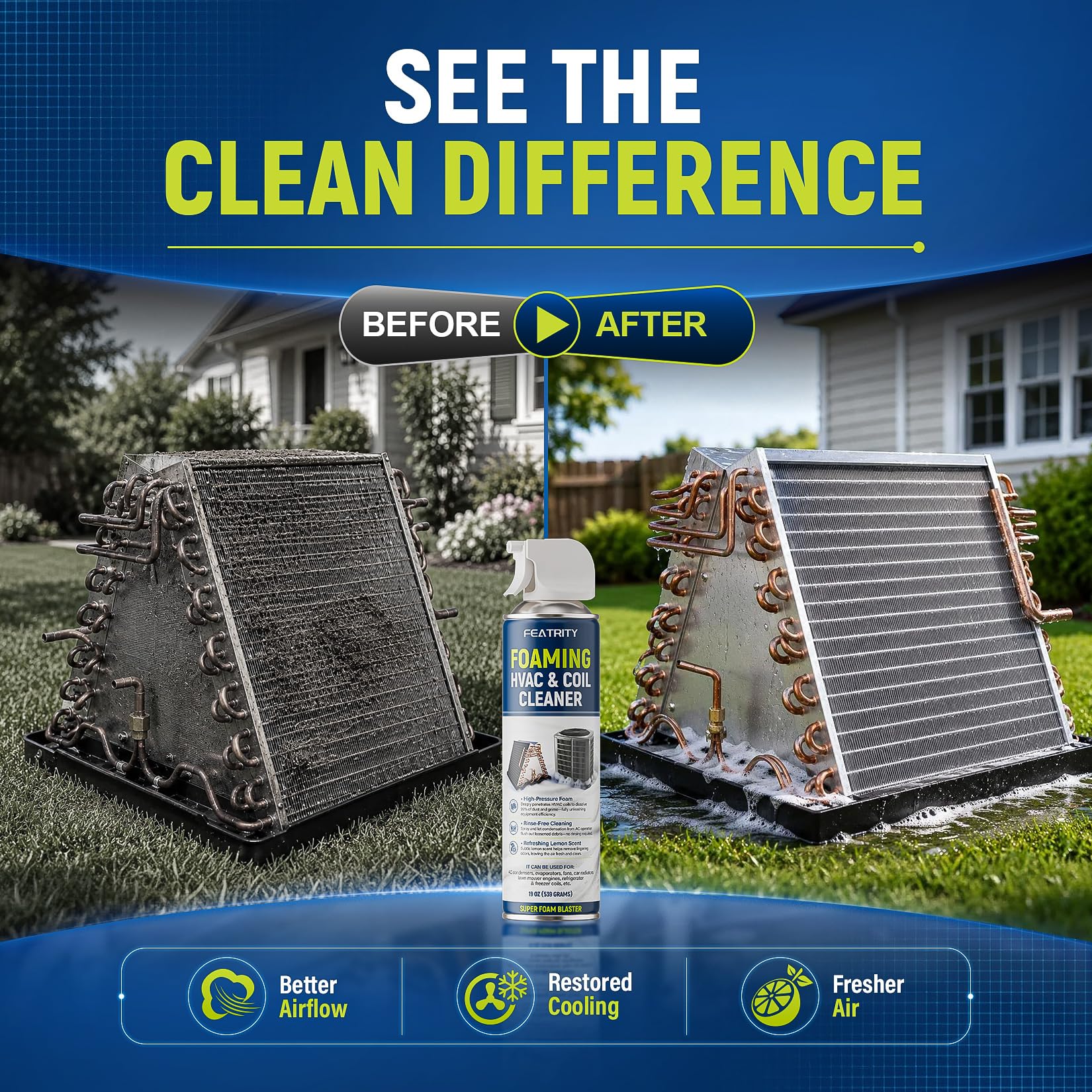 household AC coil cleaner used on central air system coils