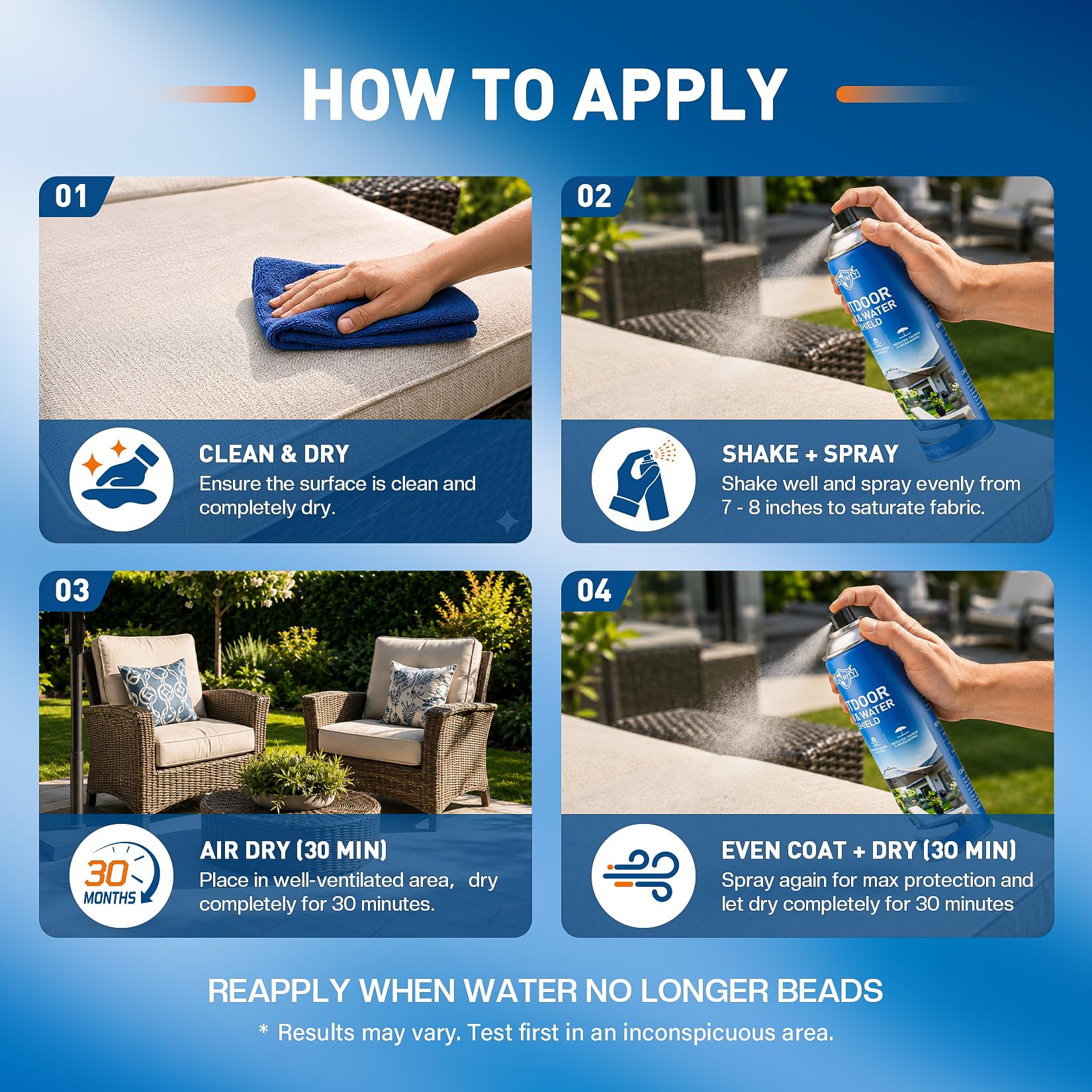 outdoor fabric protector spray used on upholstery and cushions