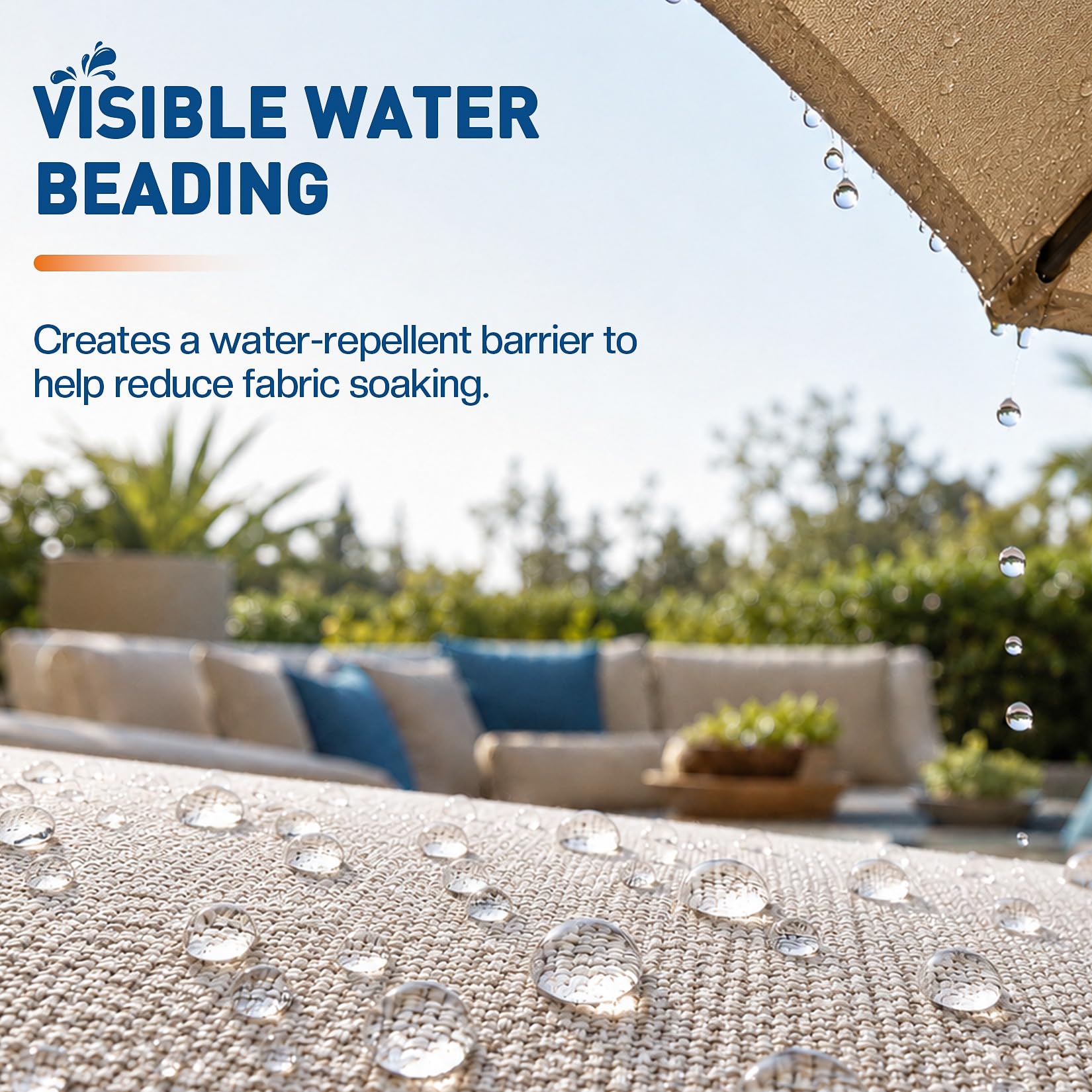 featrity outdoor fabric protector spray water-repellent finish drying clear
