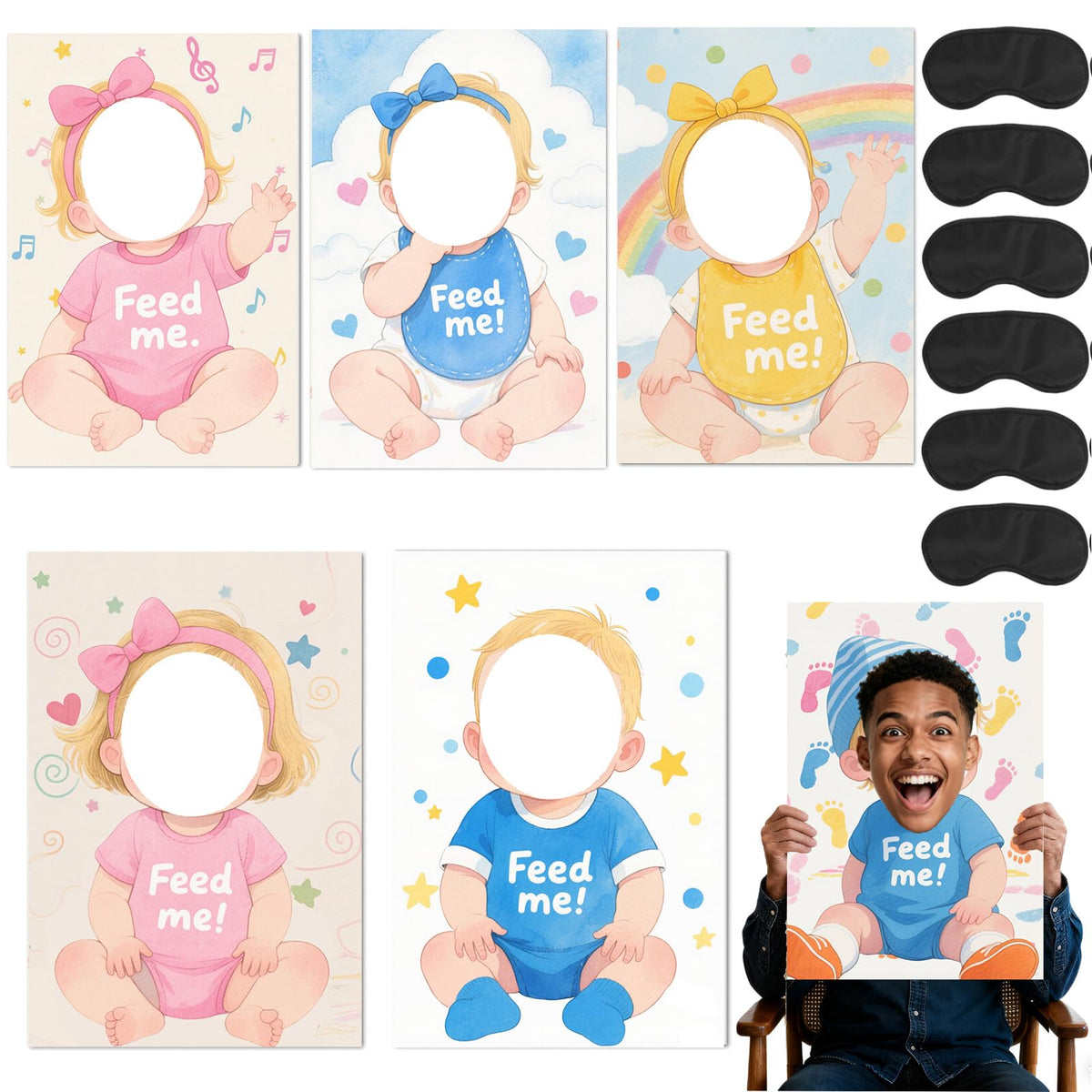 feed me baby shower games 6 set game boards
