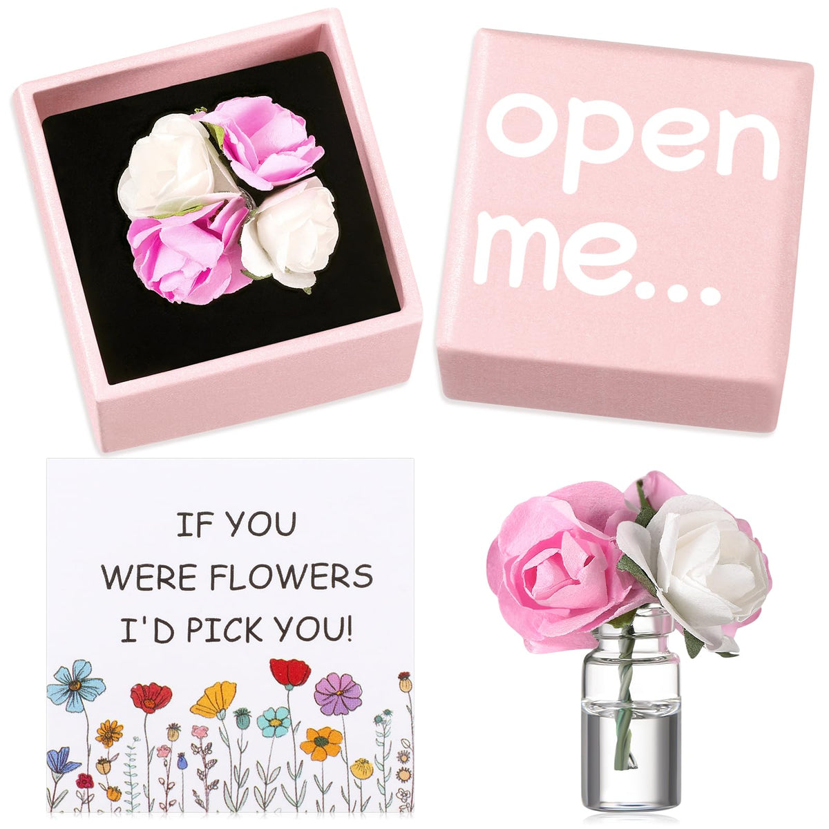 feekoon pink box open me lid gift packaging