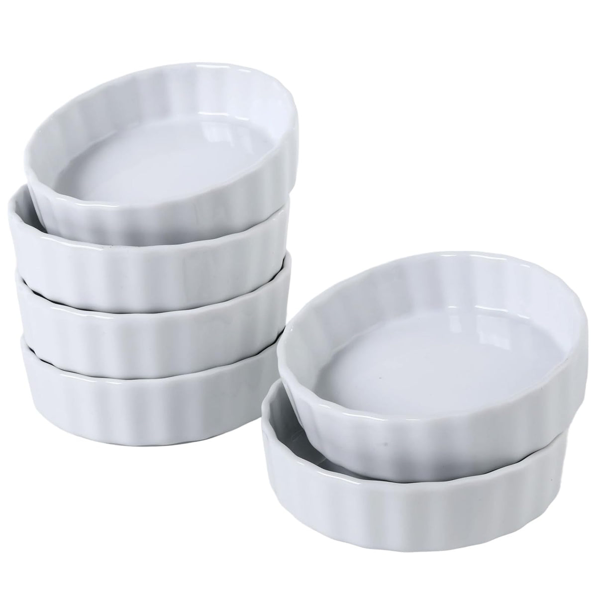 Feenmai 6 Oz Creme Brulee Dishes ceramic ramekins set of 6