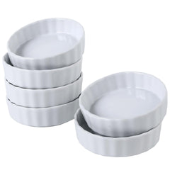 Feenmai 6 Oz Creme Brulee Dishes ceramic ramekins set of 6