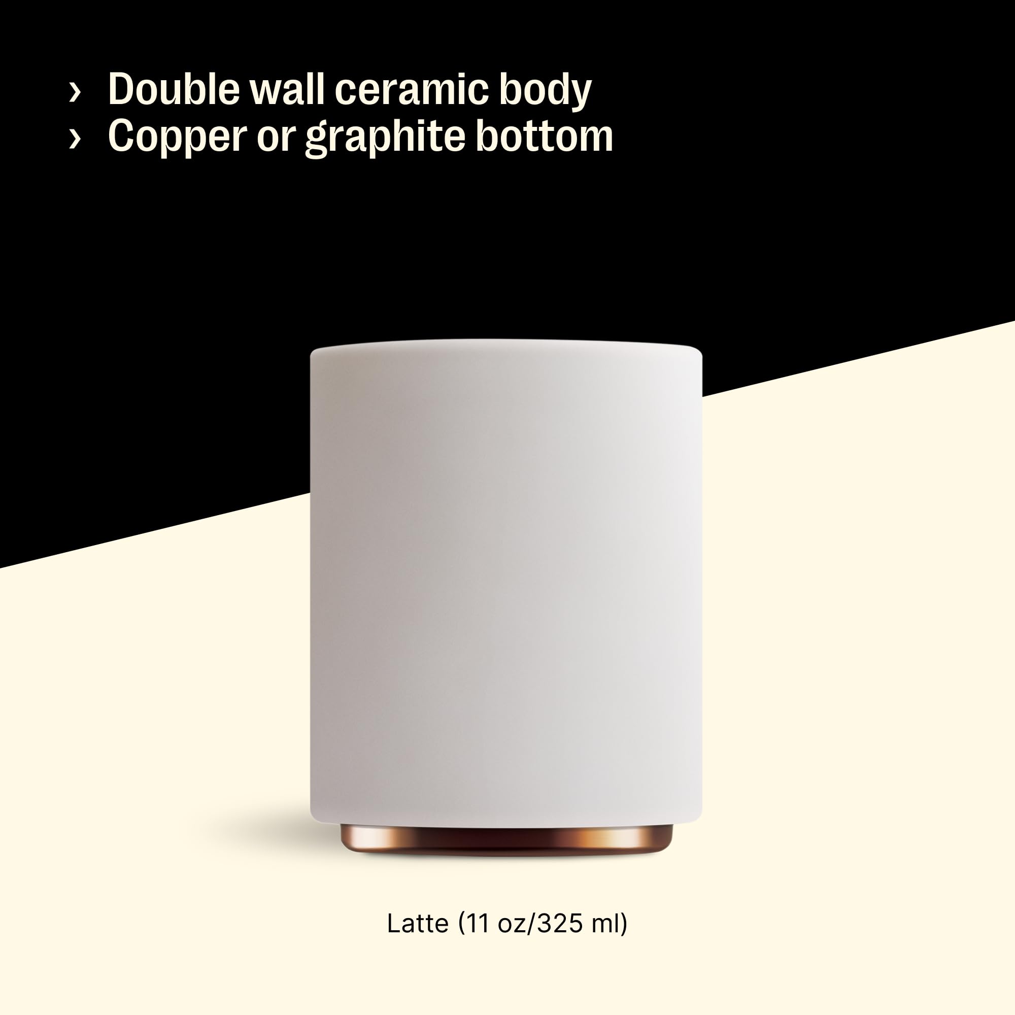 Interior curvature design for latte art on Monty mug