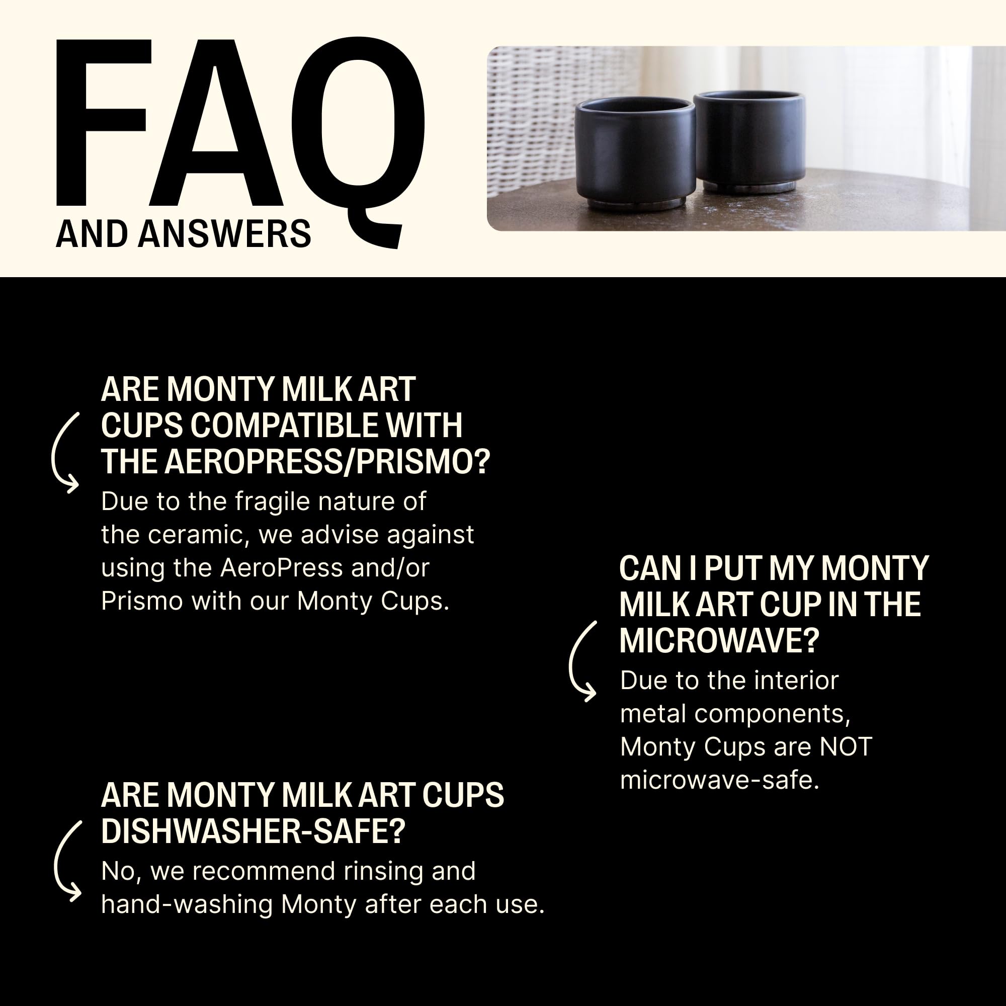 Matte white ceramic exterior of Monty latte mug