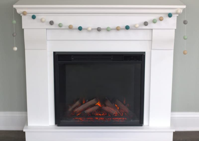 6 ft long handmade wool felt ball garland with 24 balls