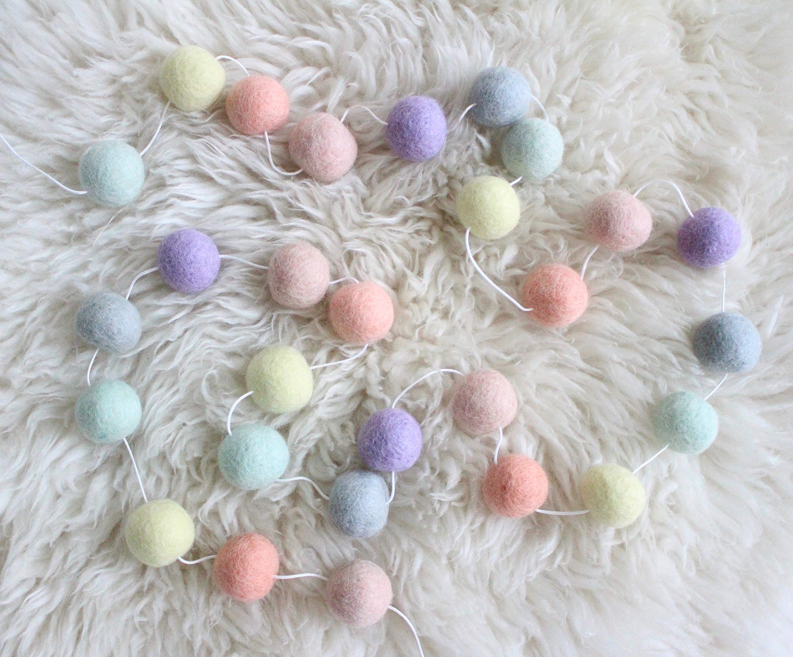 Easter decoration garland with felt balls