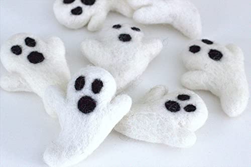 Wool felt ghost decor for fall mantle display