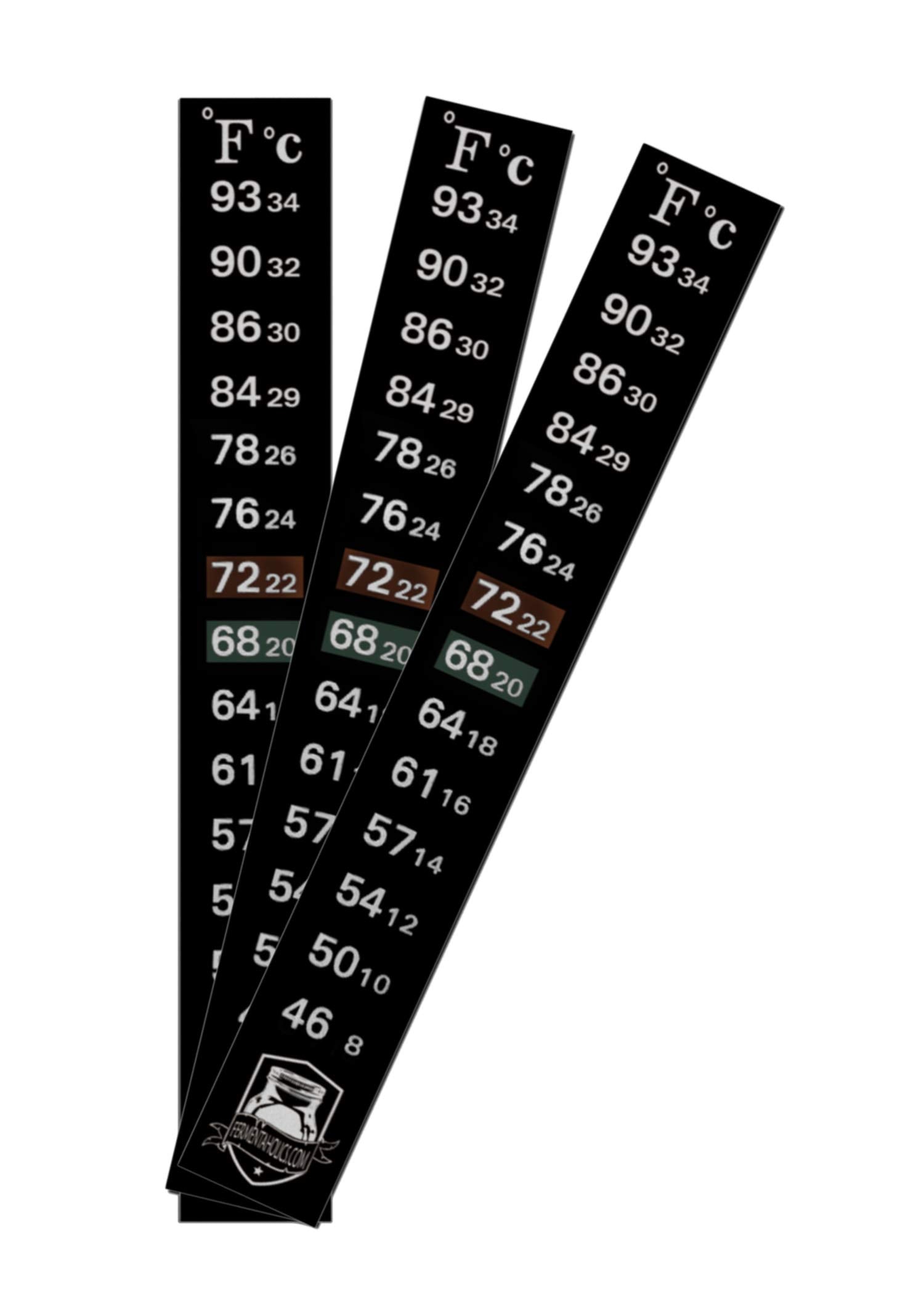 Fermentation adhesive strip thermometer in 3 pack