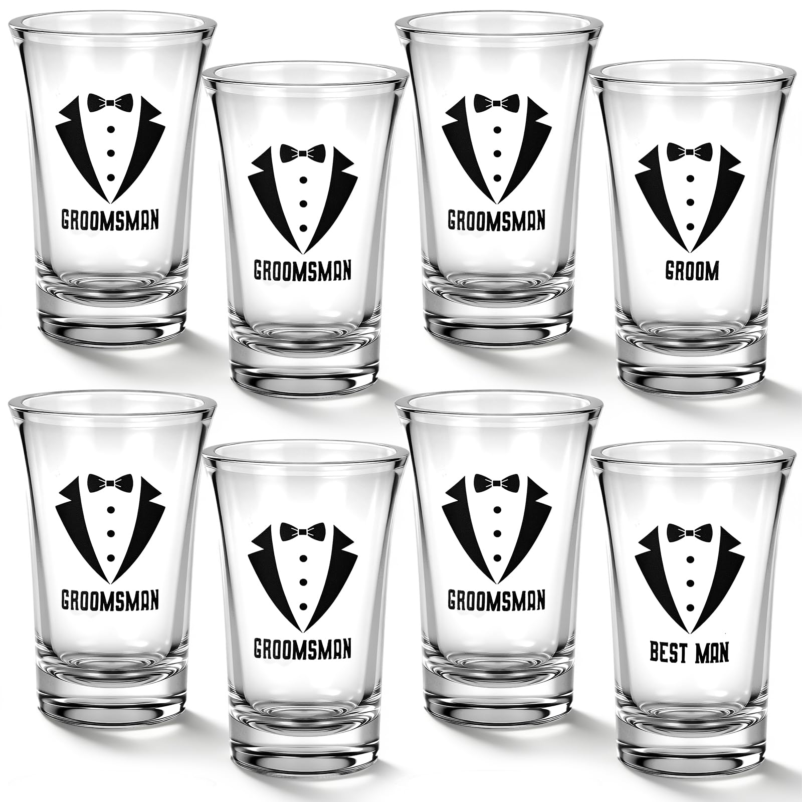 Ferrochef 8 piece groomsmen shot glasses wedding core team
