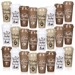 Ferrochef 24 pack Baby Is Brewing cups with lids 16 oz