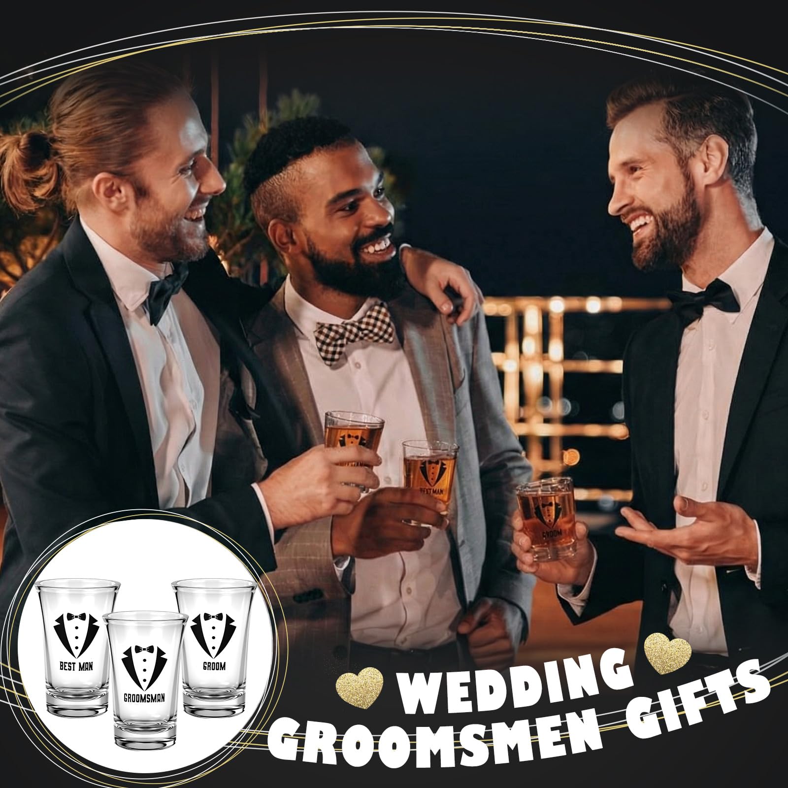 Wedding toasts prop and keepsake groomsmen gift set