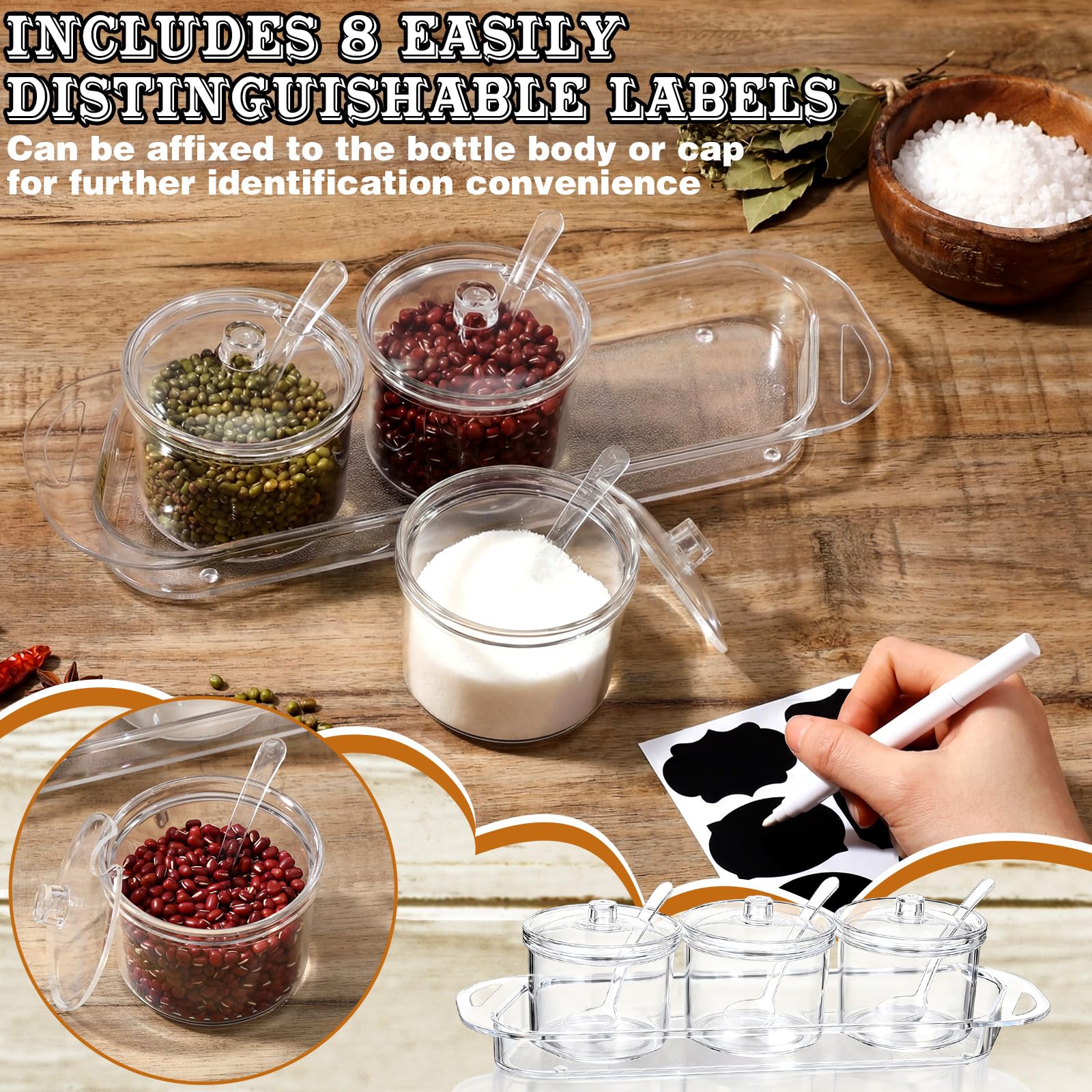 Eight labels for bottle identification included with Ferrochef set
