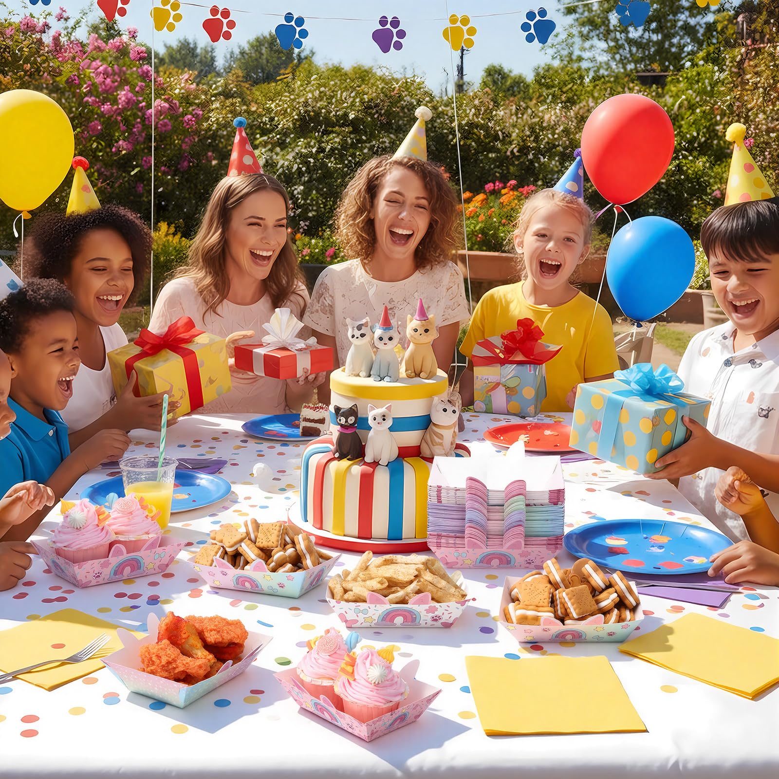 Doll birthday party supplies packaging and presentation