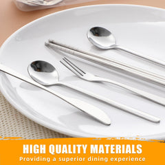 Ferrochef portable stainless steel flatware set with travel case