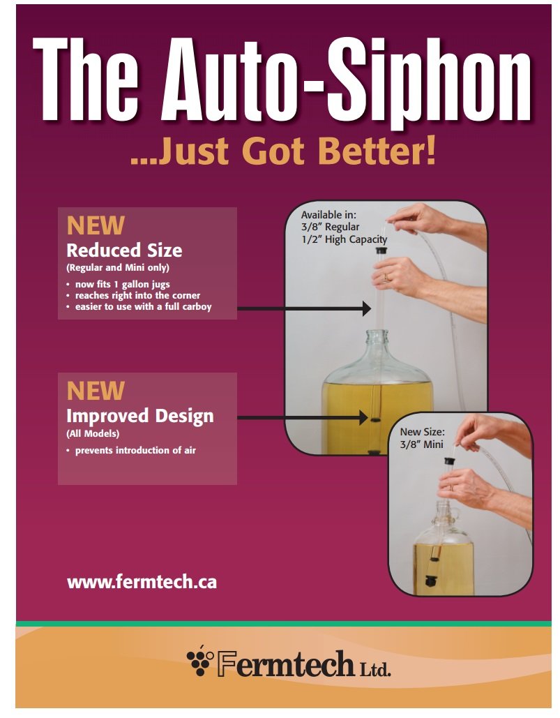 Fermtech auto siphon with 3 ft hose