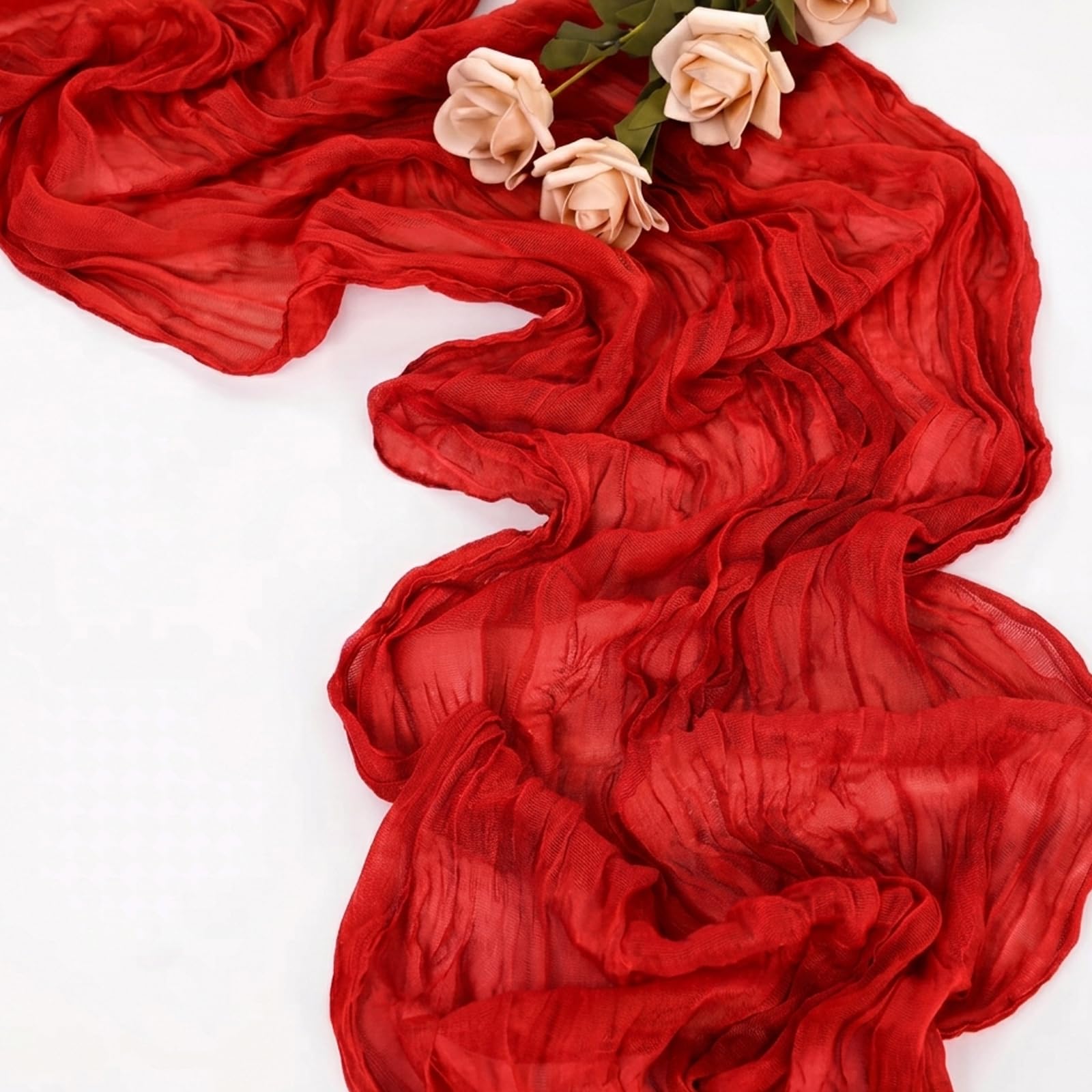 Pack of red cheesecloth runners 17x108 inches each