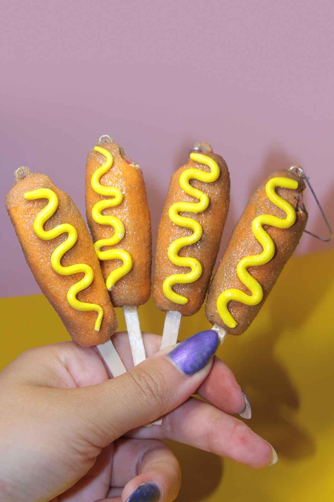 Foodie gift corndog ornament for holidays
