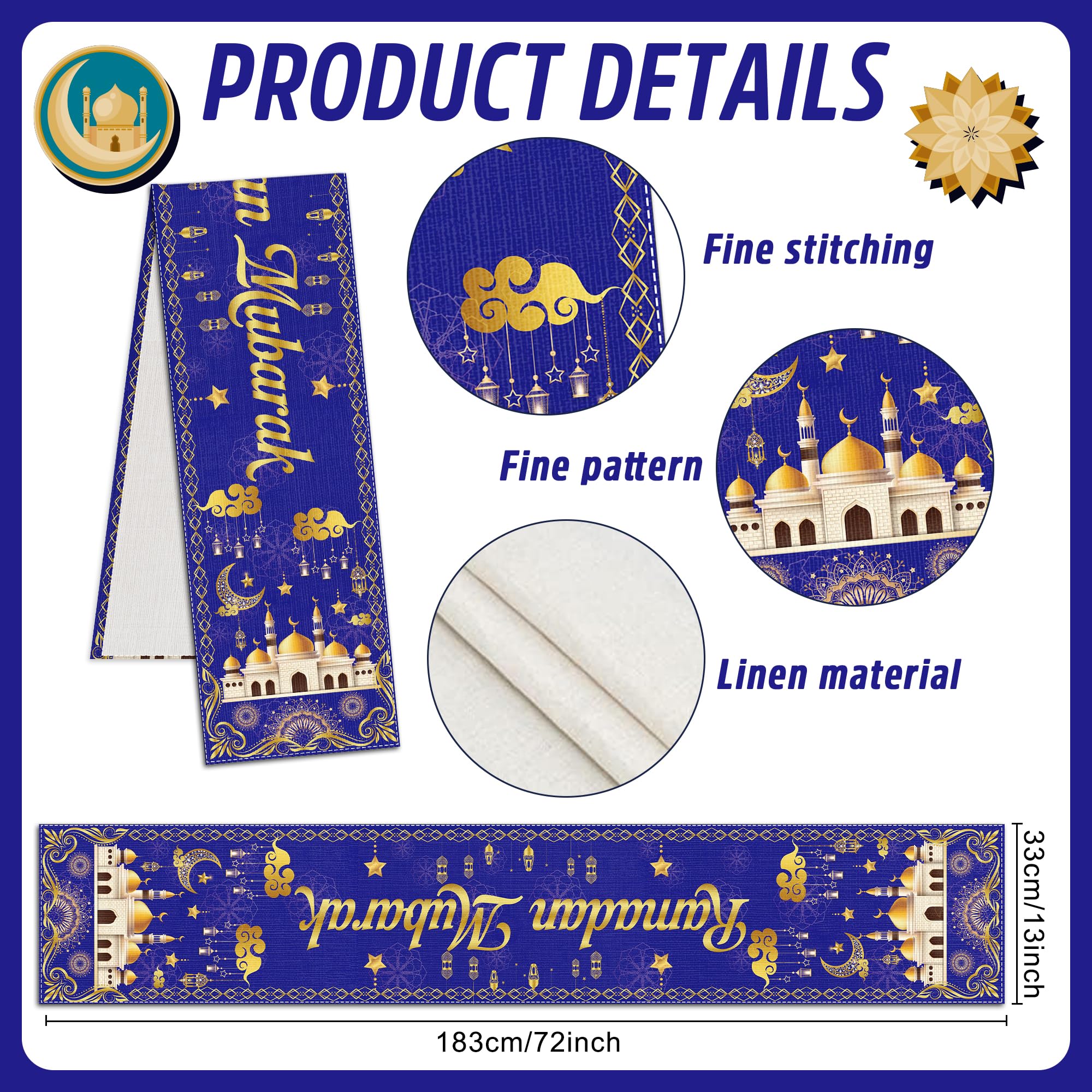 Festive Eid decor setup using Ramadan Mubarak Table Runner