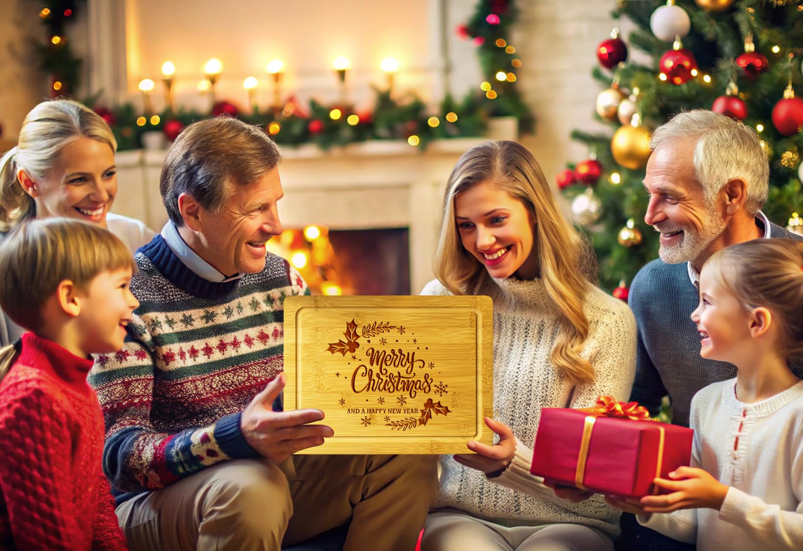 Housewarming gift idea Christmas cutting board
