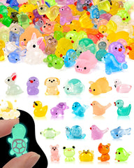 FEXIA 100 Pcs luminous mini resin animals bulk set