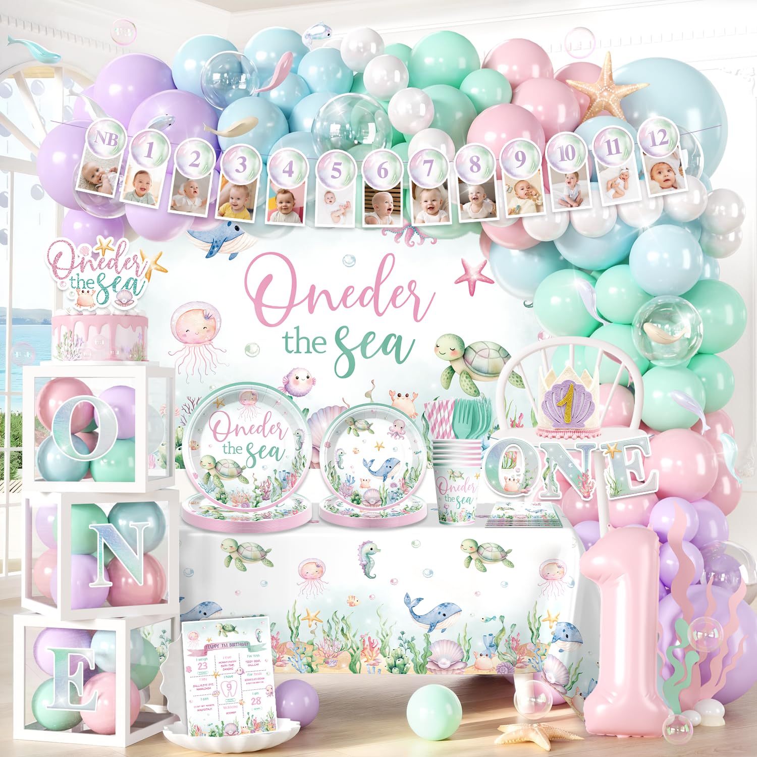 Backdrop for Fexivo oneder the sea party set 59.1 x 39.4 inches