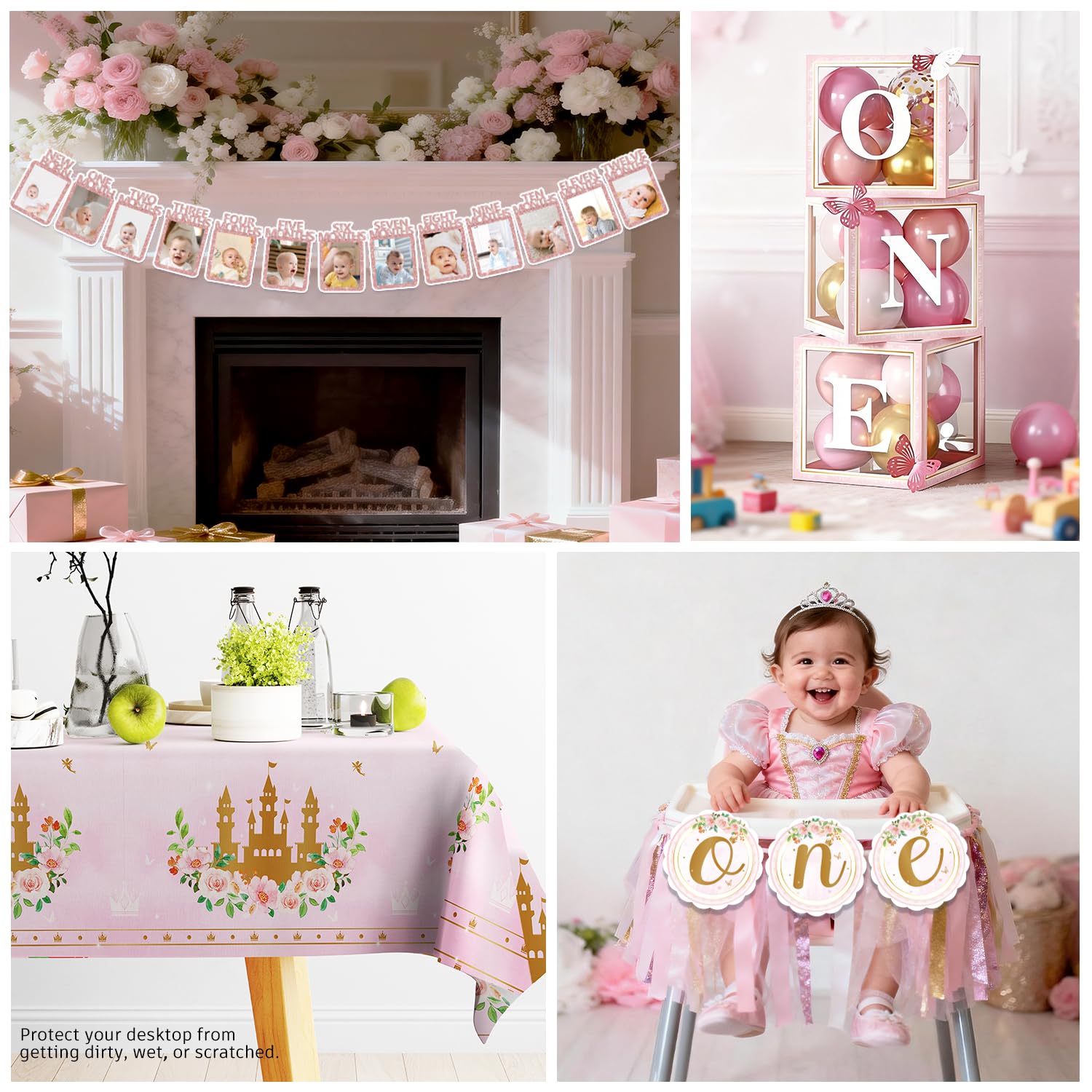 princess birthday tableware set for 25 guests