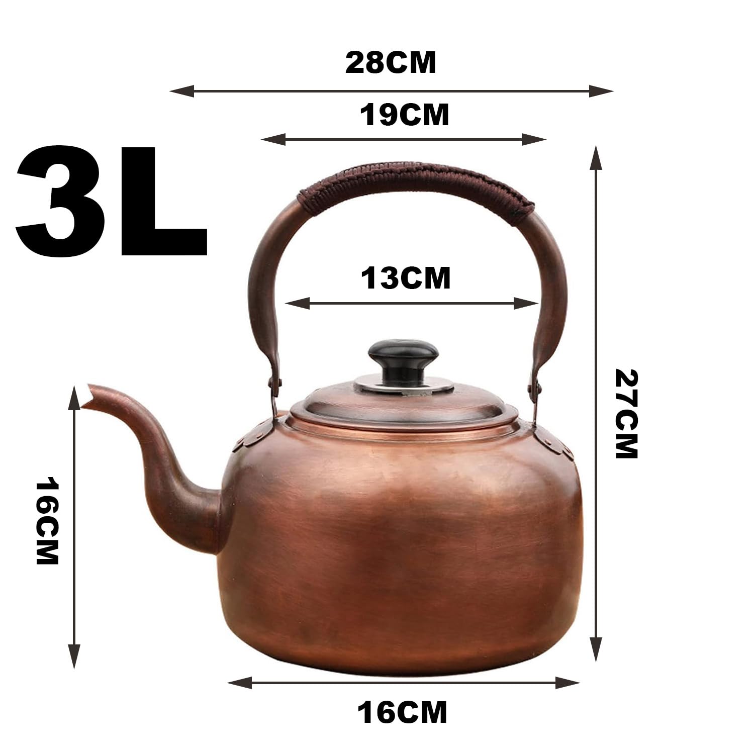FG001 copper kettle for gas and induction stoves