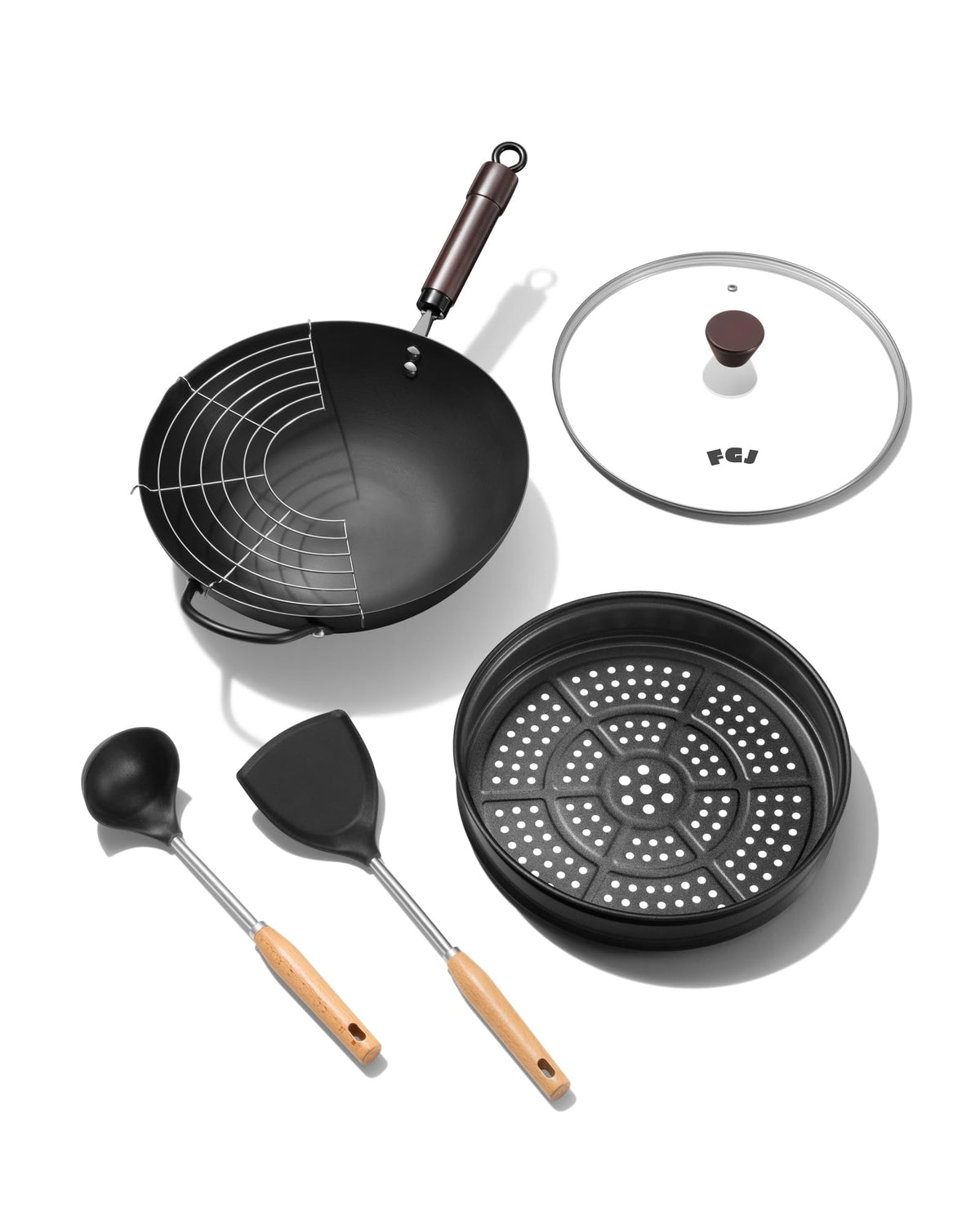 FGJ Wok 13 inch carbon steel wok