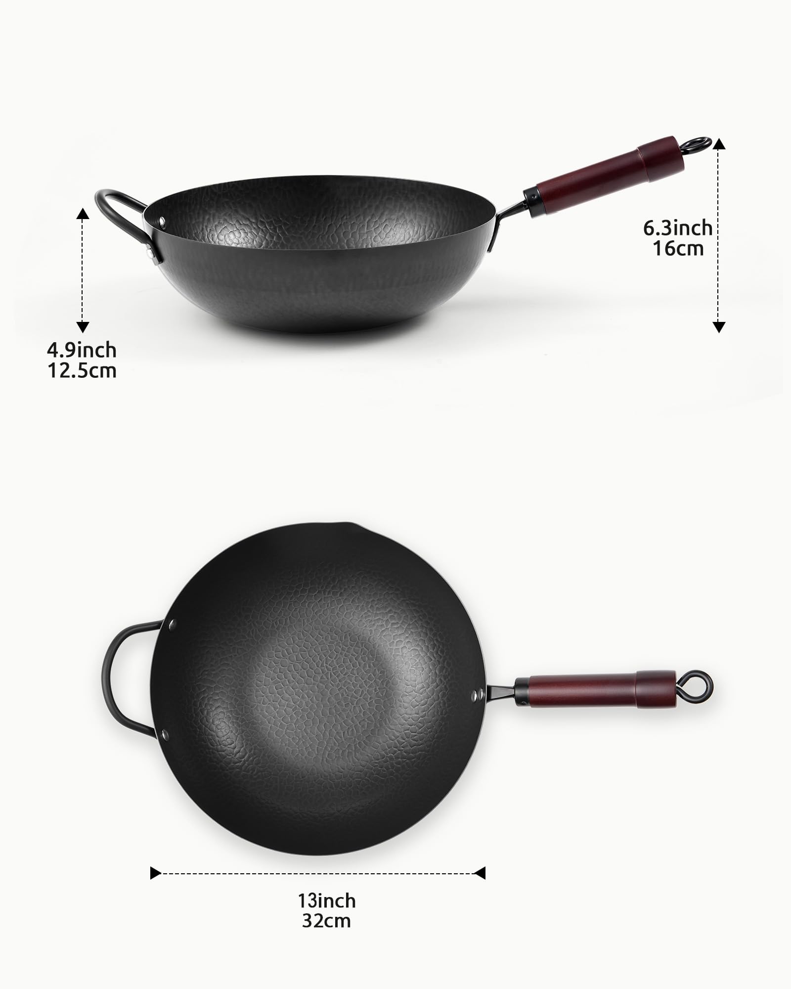 Care instructions for FGJ Wok Pan hand wash and re-season