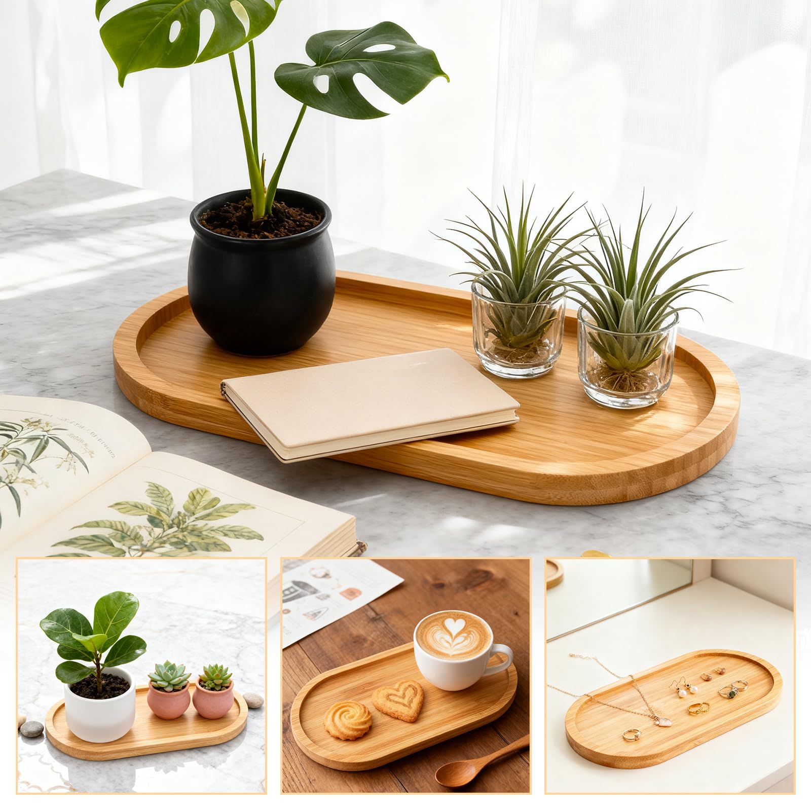 Bathroom countertop tray for toothbrushes and lotion