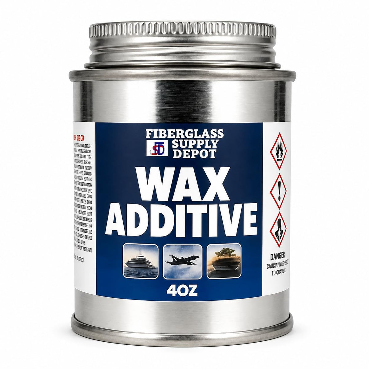 Fiberglass Supply Depot Wax Additive packaging 4 oz