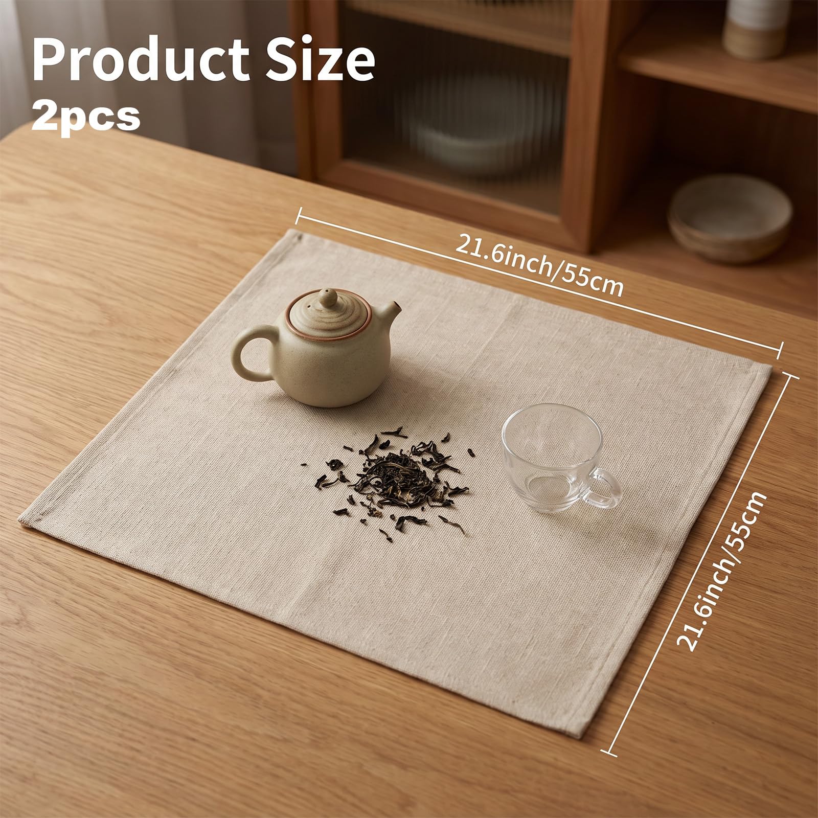 Linen kitchen towels by Fibrace two-pack shown