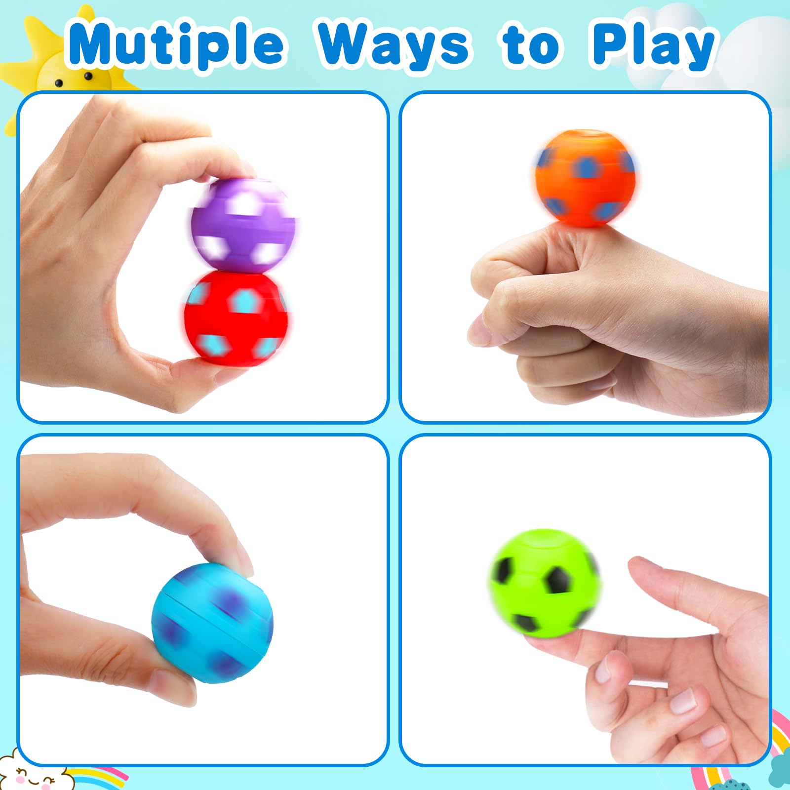 Kids party favors fidget spinner soccer balls bulk pack