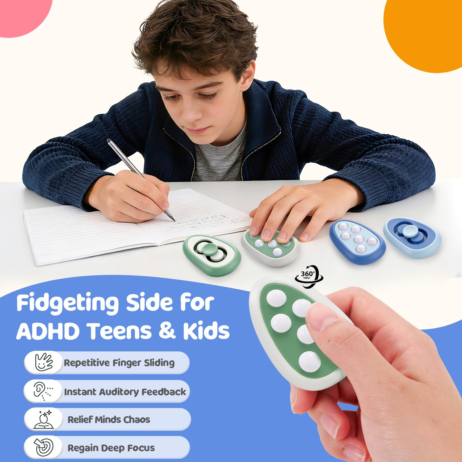 Fidget Stone rolling beads and figure-8 slide