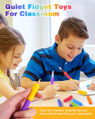 Durable non-toxic silicone pencil grips easy to clean in a 24 pack