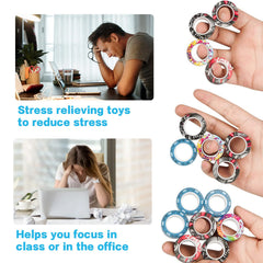 One finger operation magnetic rings fidget toy