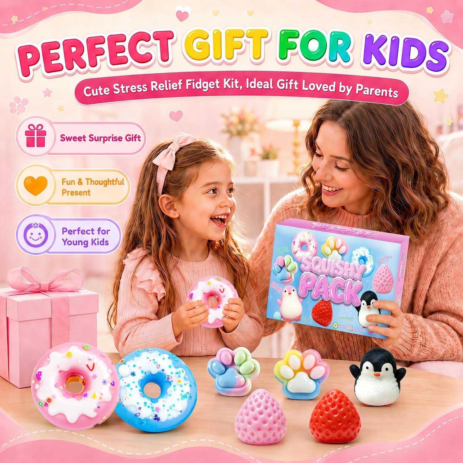 Gift box packaging eight pack squishy set image
