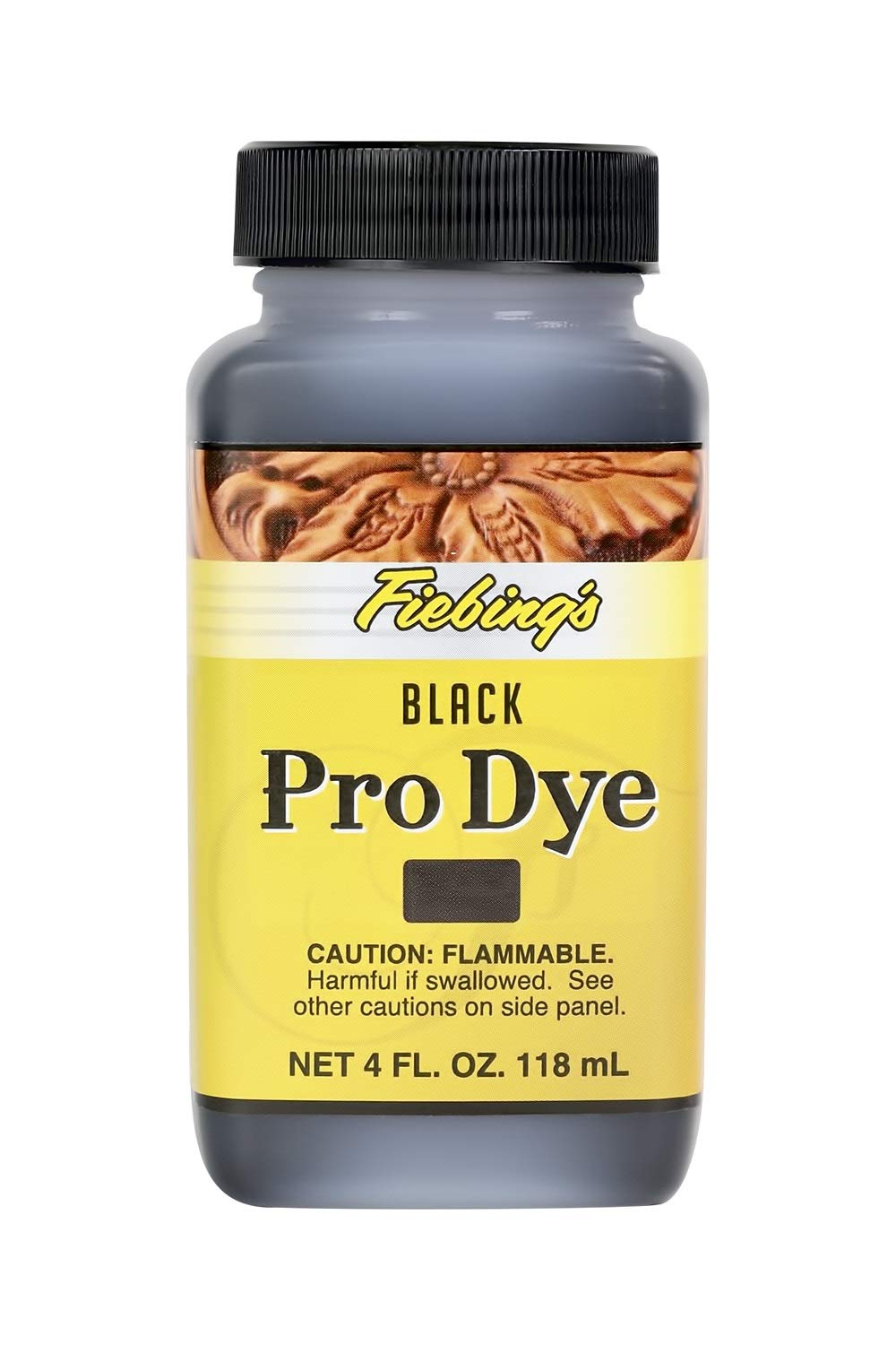 Fiebing's Pro Dye Black 4 oz bottle for leather