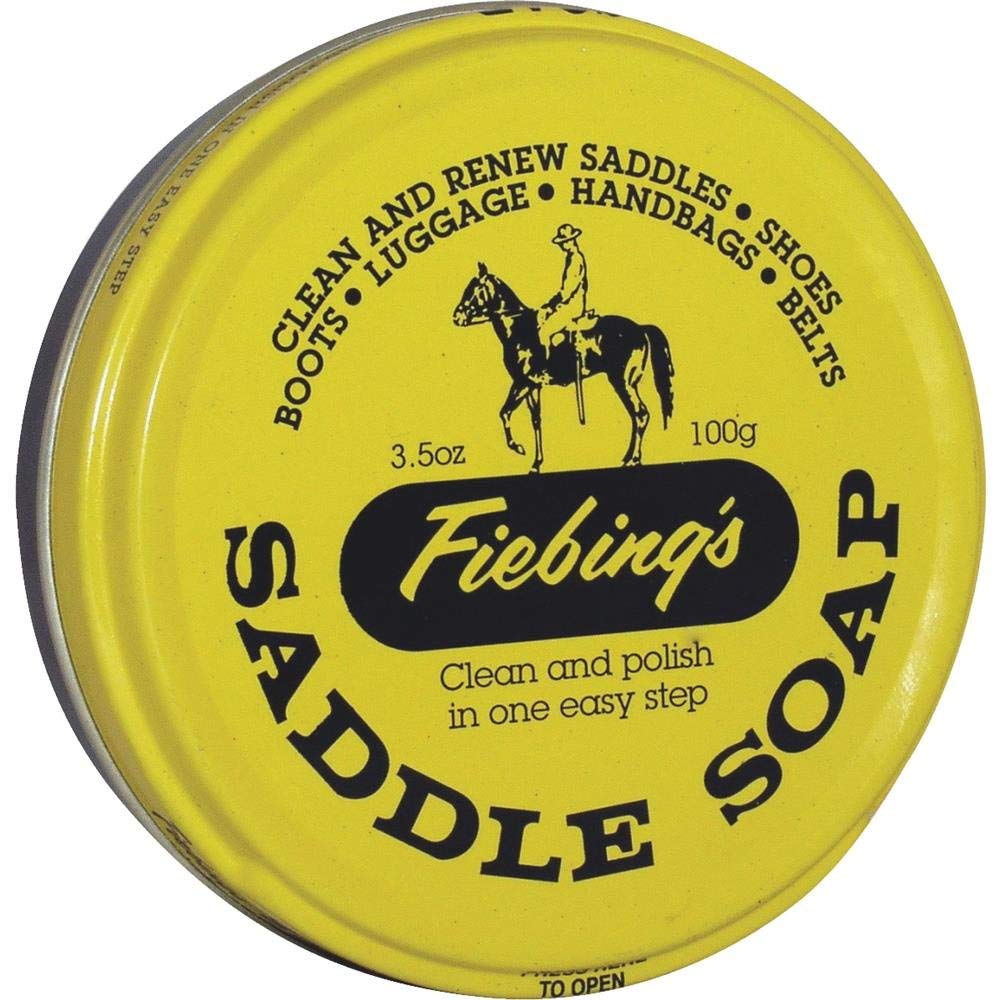 Fiebing's Yellow Saddle Soap for Leather 3.5 oz Tin leather cleaner and conditioner