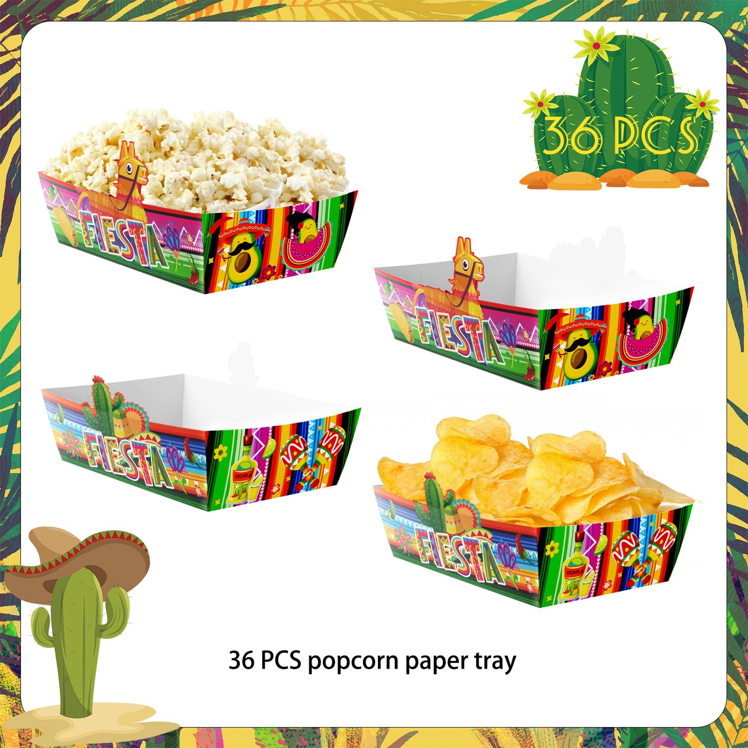 Two Mexican paper trays for fiesta party decorations