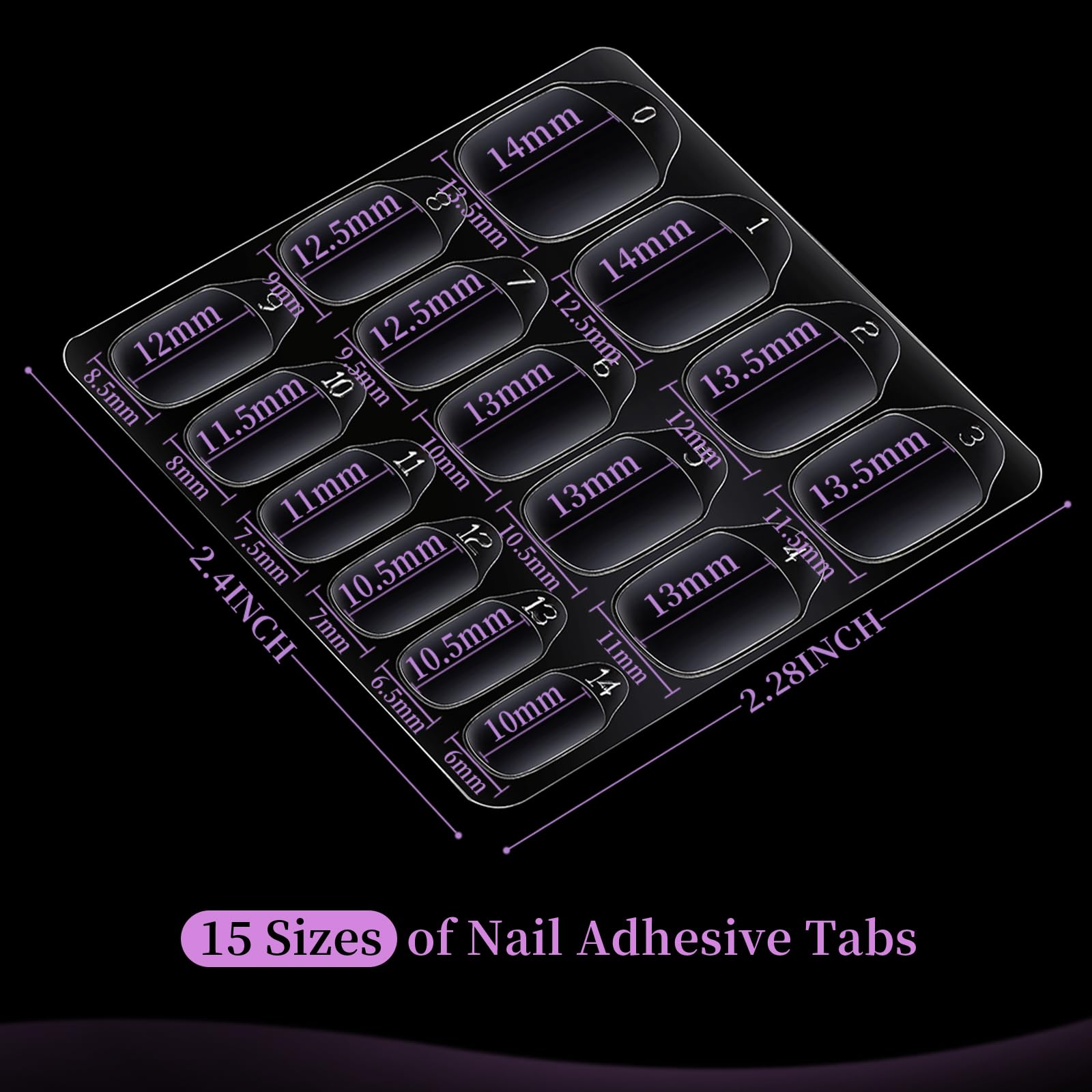 Nail tabs 15 sizes for press on nails